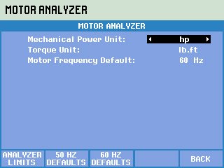 Note: Measurement units can be set to local requirements hp/kW, lb ft/Nm etc