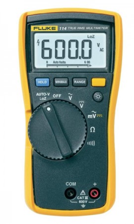 Fluke 114 True RMS Electrical Multimeter with AutoVolt, 600 V-