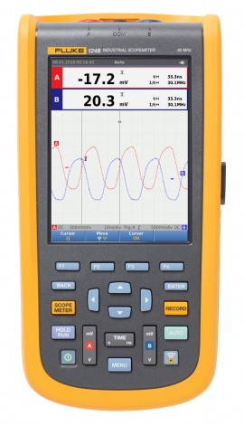 Fluke 124B/S Industrial ScopeMeter Hand-Held Oscilloscope with Fluke View software, 40 MHz-