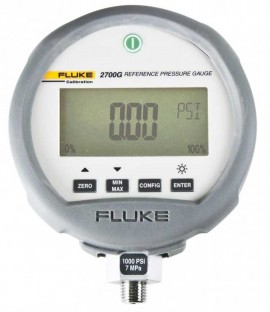 Fluke 2700G Series Digital Pressure Gauge, -12 to 1000 psi with accreditation, 4.5&amp;quot; dial, &amp;frac14;&amp;quot; NPT male, bottomcast ZNAL housing-