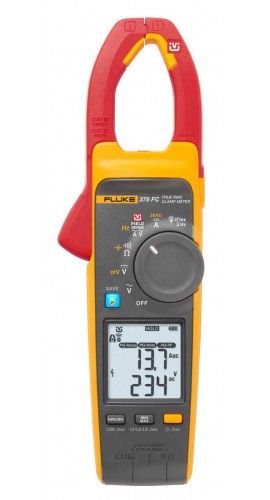 Fluke 378FC Non-Contact True RMS AC/DC Clamp Meter with power quality indicator, 1000 A, ±2%-