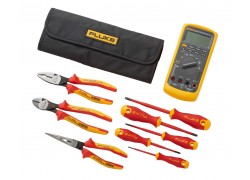 Fluke IB875K 87V Industrial Multimeter &amp;amp; Insulated Hand Tools Starter Kit with Roll Up Pouch-